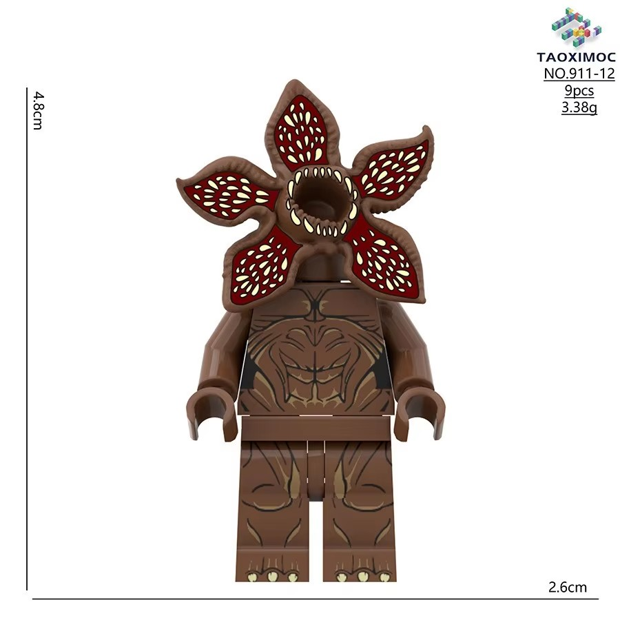 Minifigura para construir Stranger Things Demogorgon oscuro, vista frontal