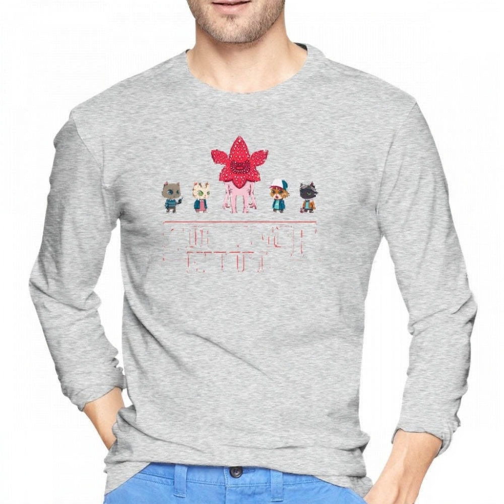 T-shirt homme manches longues Stranger Things Stranger Kittens – coloris Gris