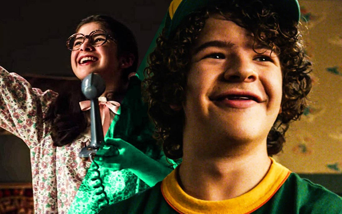 Dustin et sa radio Cerebro pendant le duo NeverEnding Story dans Stranger Things