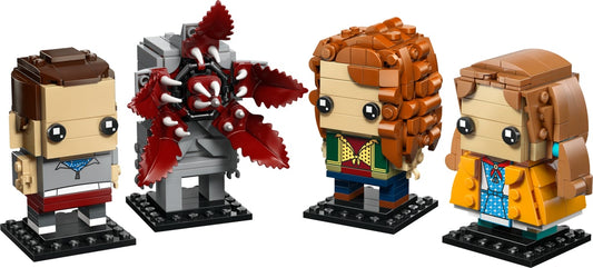 Set LEGO BrickHeadz Stranger Things Onze, Max, Demogorgon et Holly 40879 (584 pièces) vu de face