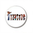 Chapa 44 mm Stranger Things la pandilla en fila india