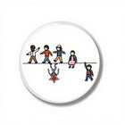 Chapa 44 mm Stranger Things la pandilla y el monstruo