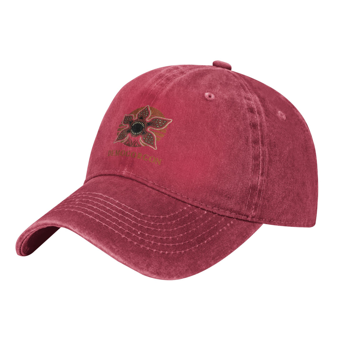 Casquette délavée Stranger Things Demogorgon grunge – coloris Rouge
