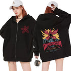 Sudadera con cremallera Stranger Things Demogorgon Live blanco y negro