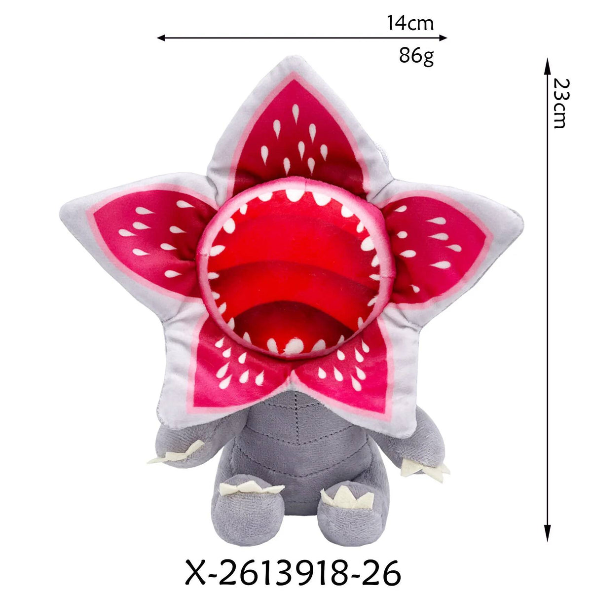 Peluche Stranger Things Demogorgon corolle ouverte 14 cm vu de face
