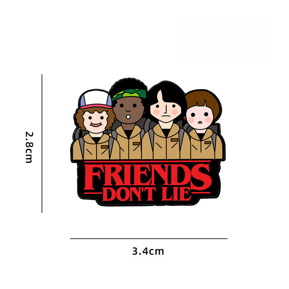 Pin's Stranger Things la bande de Hawkins vu de face