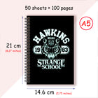 Cuaderno A5 Stranger Things Hawkins Strange School negro
