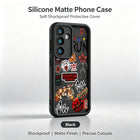 Funda Samsung Galaxy A de silicona Stranger Things pegatinas Hellfire Club