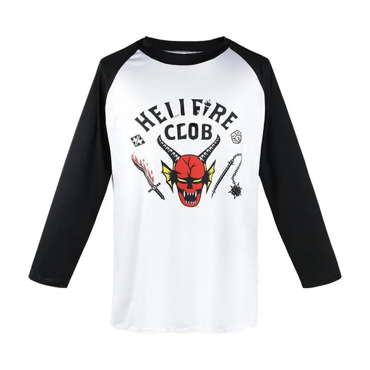 T-shirt homme manches longues Stranger Things Hellfire Club vu de face