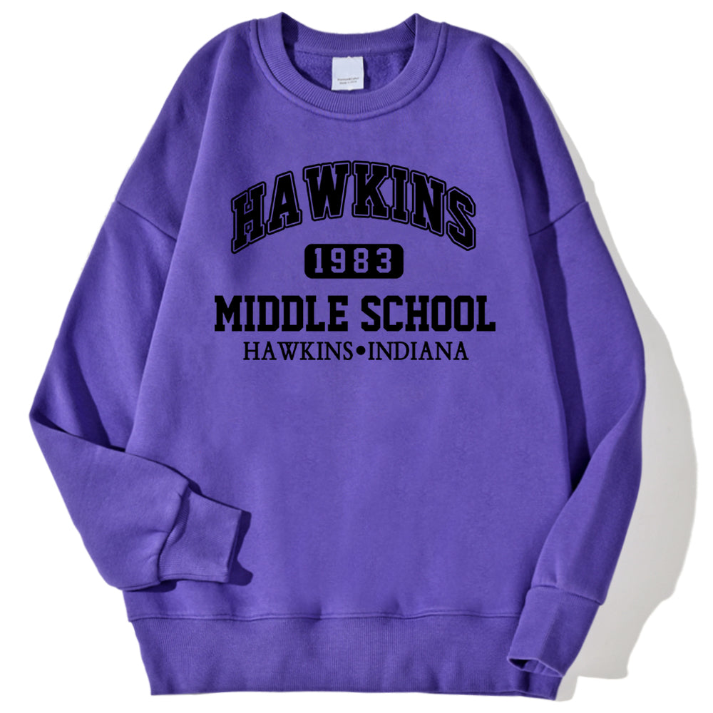 Sweat Stranger Things Hawkins Middle School homme – coloris Violet