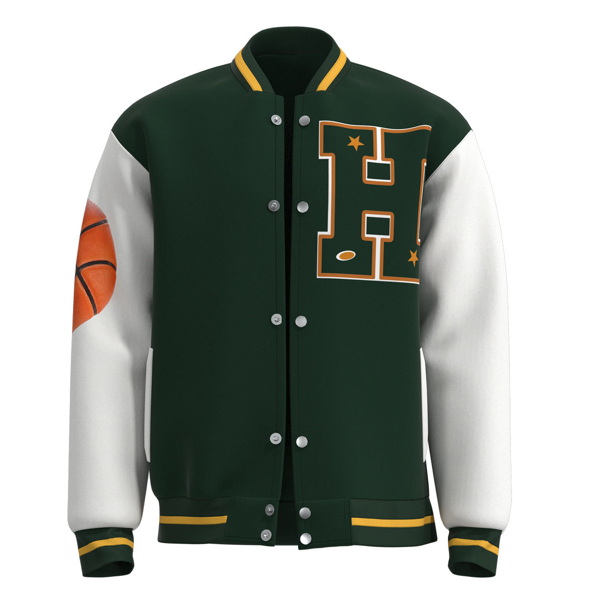 Chaqueta teddy Stranger Things Hawkins High basketball, vista frontal
