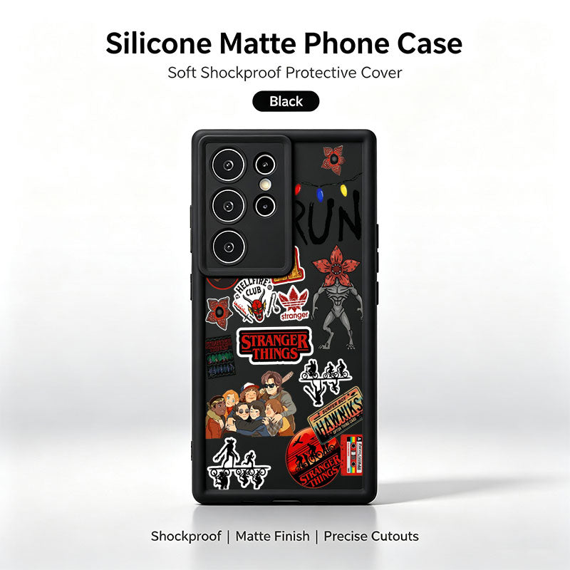 Coque Samsung Galaxy S silicone Stranger Things stickers Hellfire Club – coloris Beige