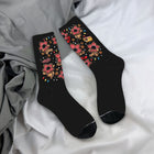 Calcetines Stranger Things corolas floridas negras