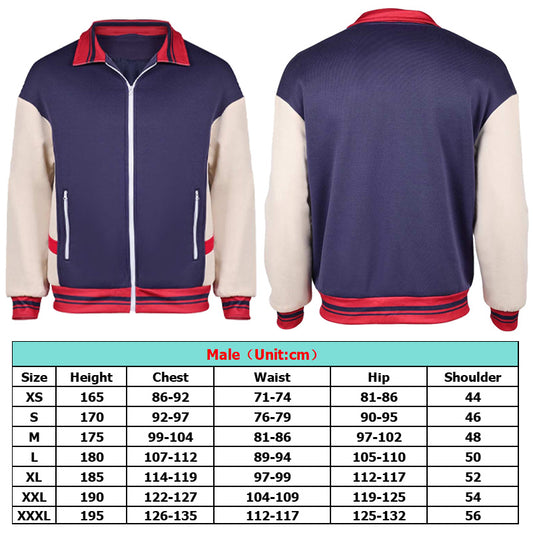 Veste de survêtement Stranger Things bleu marine et blanc vu de face