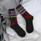 Calcetines Stranger Things pared alfabeto rojo