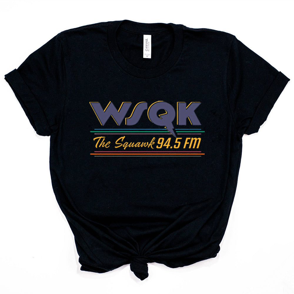 T-shirt homme Stranger Things WSQK The Squawk 94.5 FM – coloris Noir