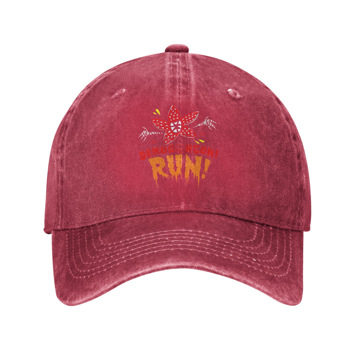 Casquette délavée Stranger Things Demogorgon Run – coloris Rouge