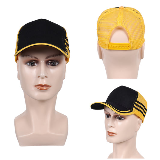 Casquette Stranger Things bleu marine et jaune vu de face