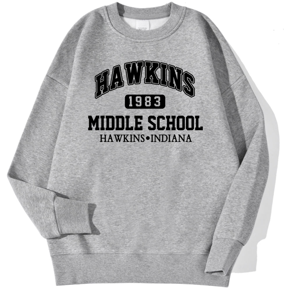 Sweat Stranger Things Hawkins Middle School homme – coloris Gris