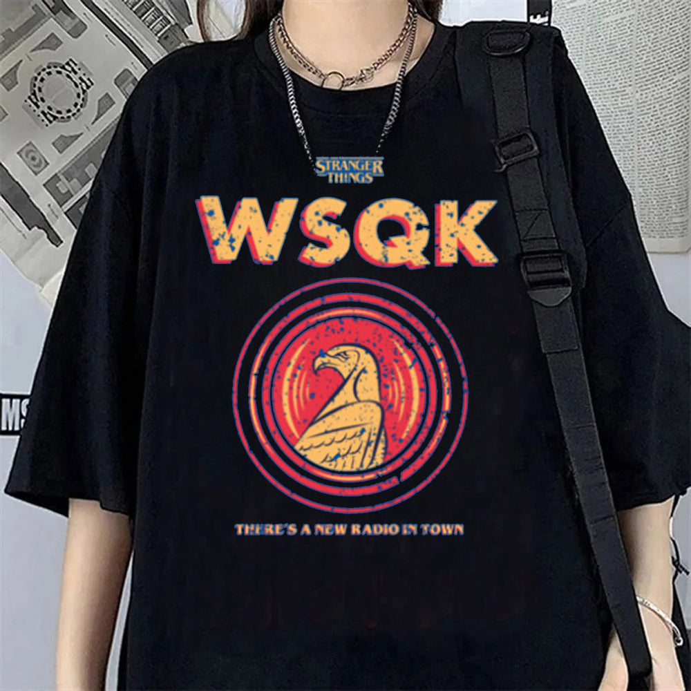 T-shirt femme oversize Stranger Things WSQK vu de face