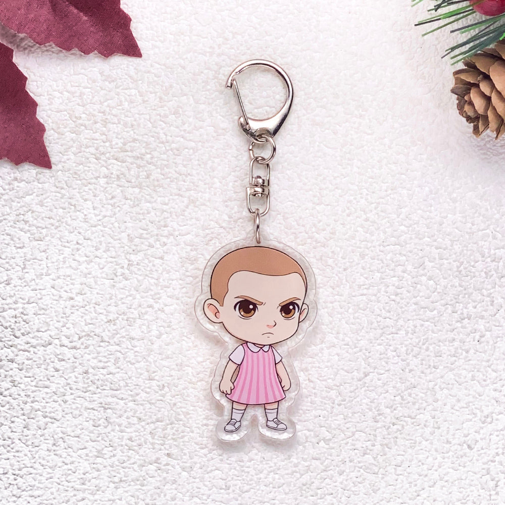Porte-clés acrylique Stranger Things Onze dessinée vu de face
