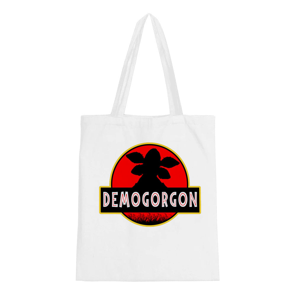 Tote bag Stranger Things Demogorgon écusson rouge vu de face