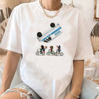 Camiseta de mujer Stranger Things las bicis y la furgoneta del revés