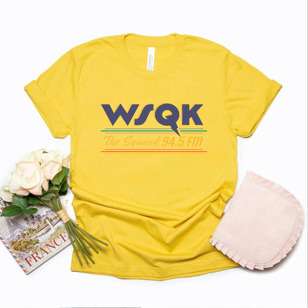 T-shirt homme Stranger Things WSQK The Squawk 94.5 FM – coloris Jaune