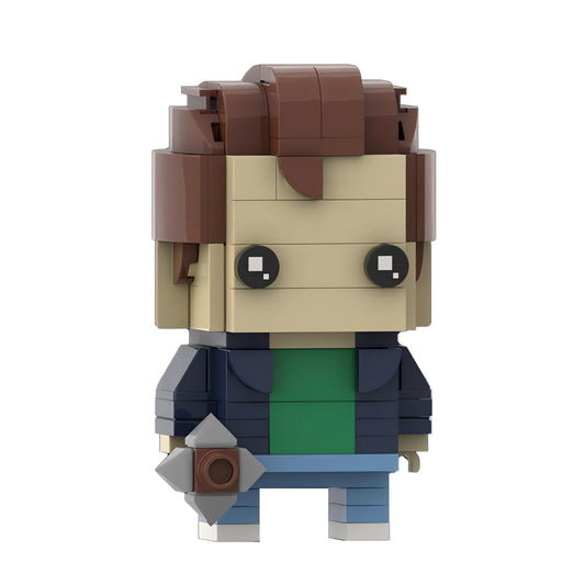Figurine grosse tête à construire Stranger Things Steve Harrington et sa batte vu de face