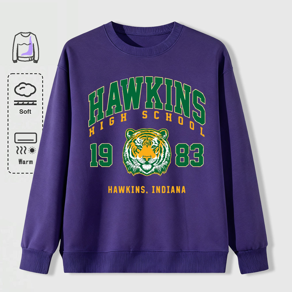 Sweat oversize Stranger Things Hawkins High School tigre – coloris Purple