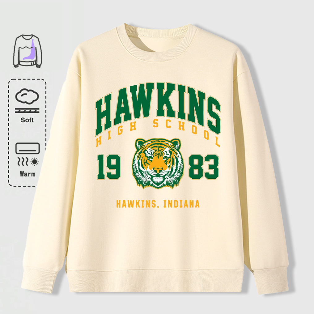 Sweat oversize Stranger Things Hawkins High School tigre – coloris Beige