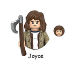 Minifigura para construir Stranger Things Joyce Byers con hacha