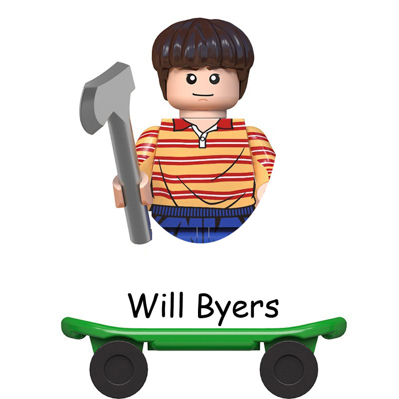 Mini figurine à construire Stranger Things Will Byers en skate vu de face