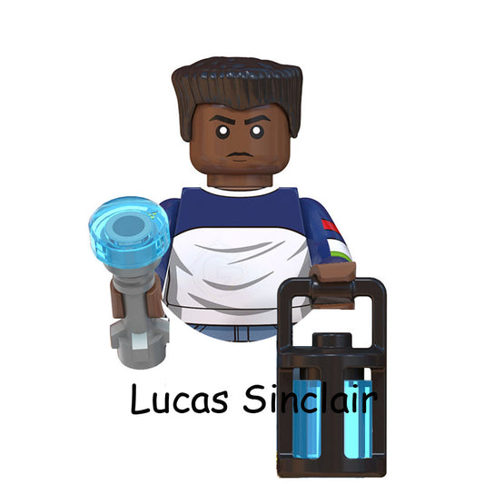 Mini figurine à construire Stranger Things Lucas Sinclair et ses fioles vu de face