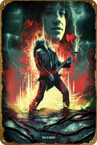 Placa de metal Stranger Things Eddie Munson solo en el techo