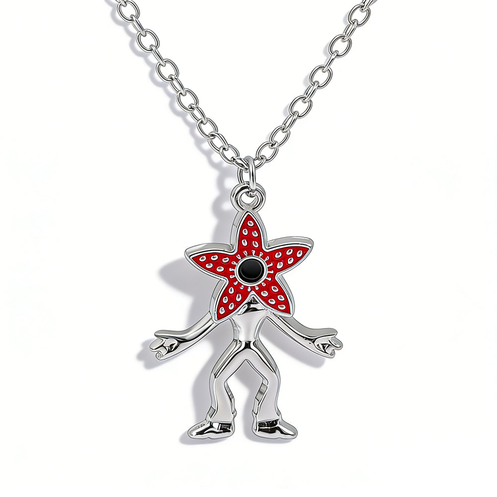 Collier Stranger Things petit Demogorgon vu de face