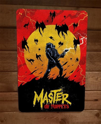 Plaque métal Stranger Things Eddie Munson Master of Puppets vu de face