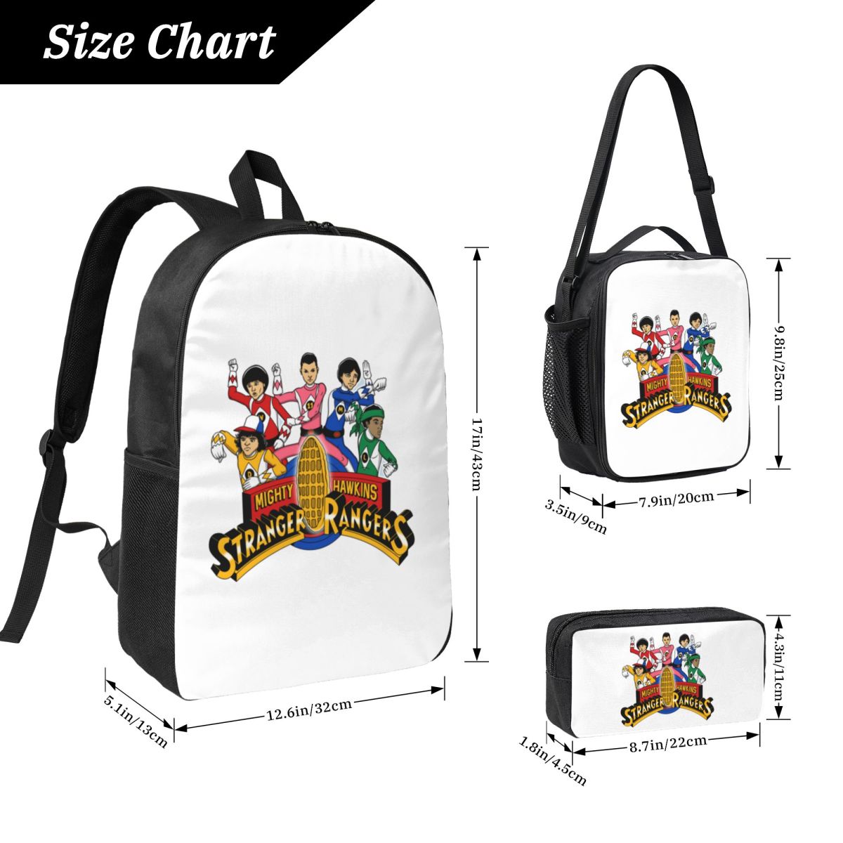Sac à dos ordinateur Stranger Things Mighty Hawkins Rangers (3 pièces) – visuel 2