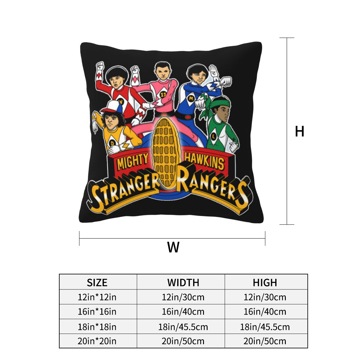 Housse de coussin Stranger Things Mighty Hawkins Rangers – visuel 2