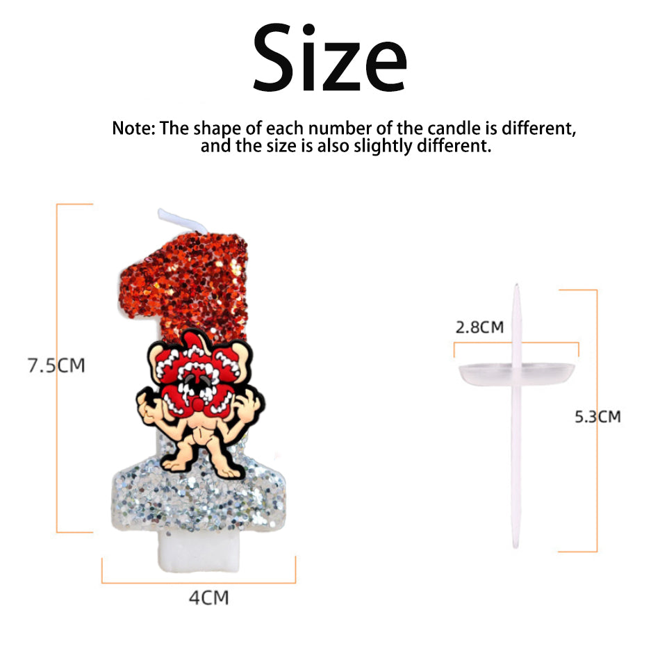 Bougie chiffre paillettes Stranger Things Demogorgon – visuel 3