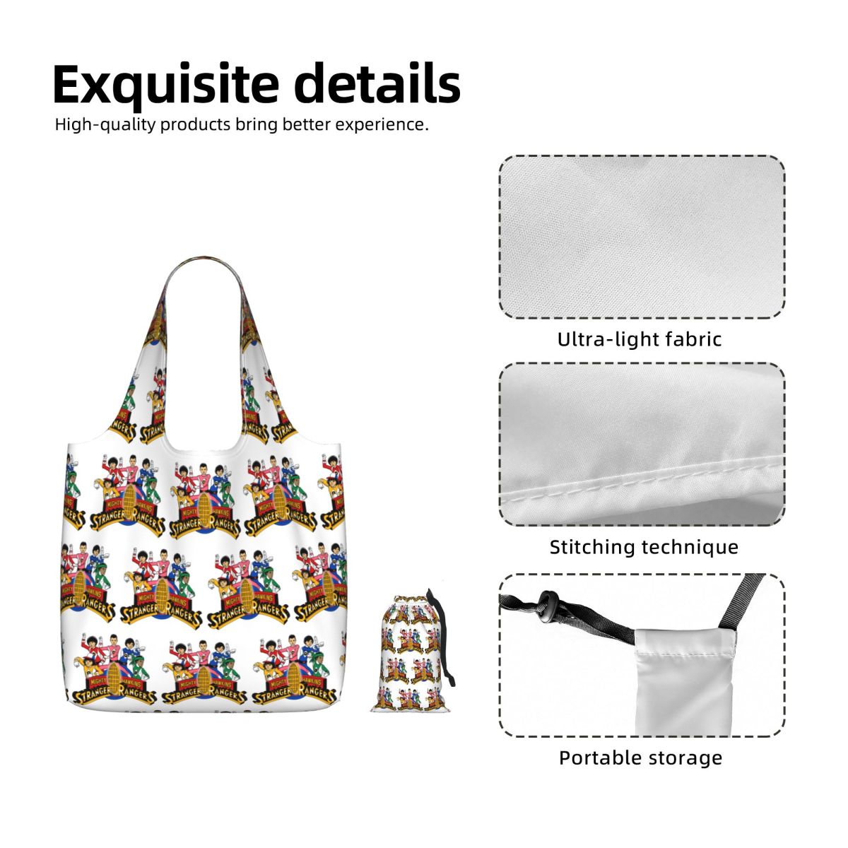 Tote bag Stranger Things Mighty Hawkins Rangers – visuel 3