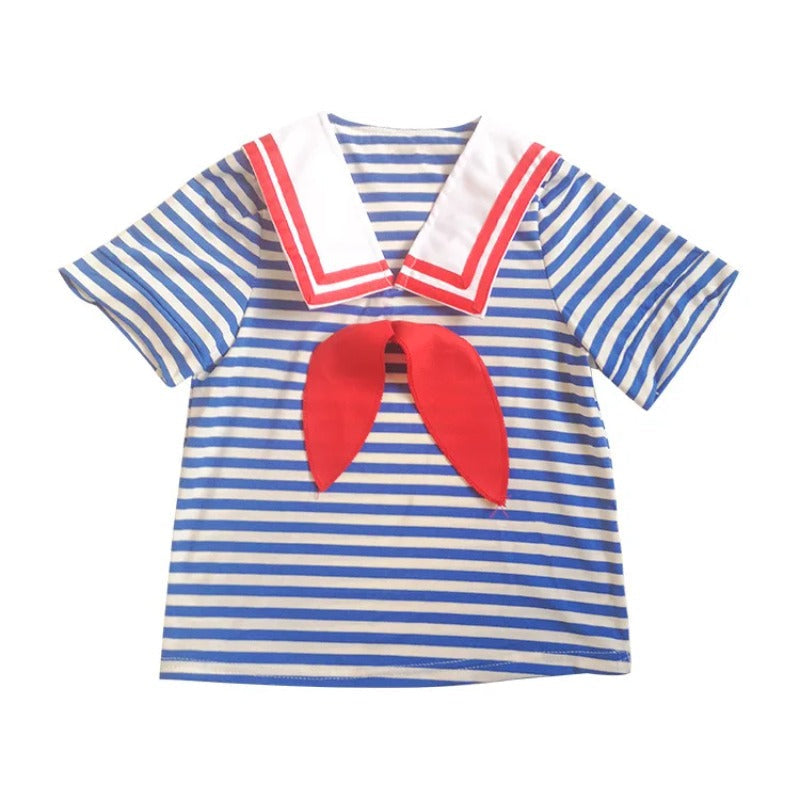 Camiseta de rayas con cuello marinero del uniforme Scoops Ahoy Stranger Things para niño