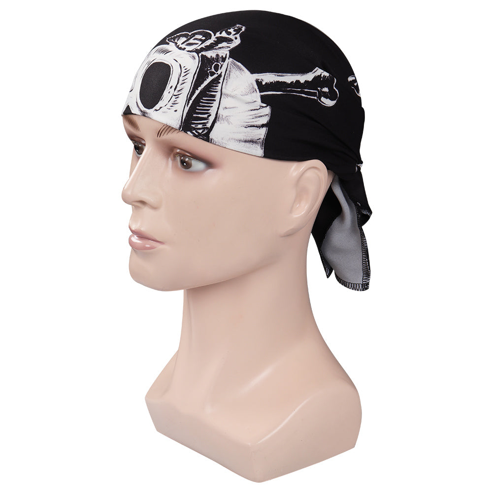 Bandana Stranger Things crâne blanc style Eddie Munson – visuel 3