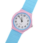 Reloj Stranger Things rosa y azul años 80