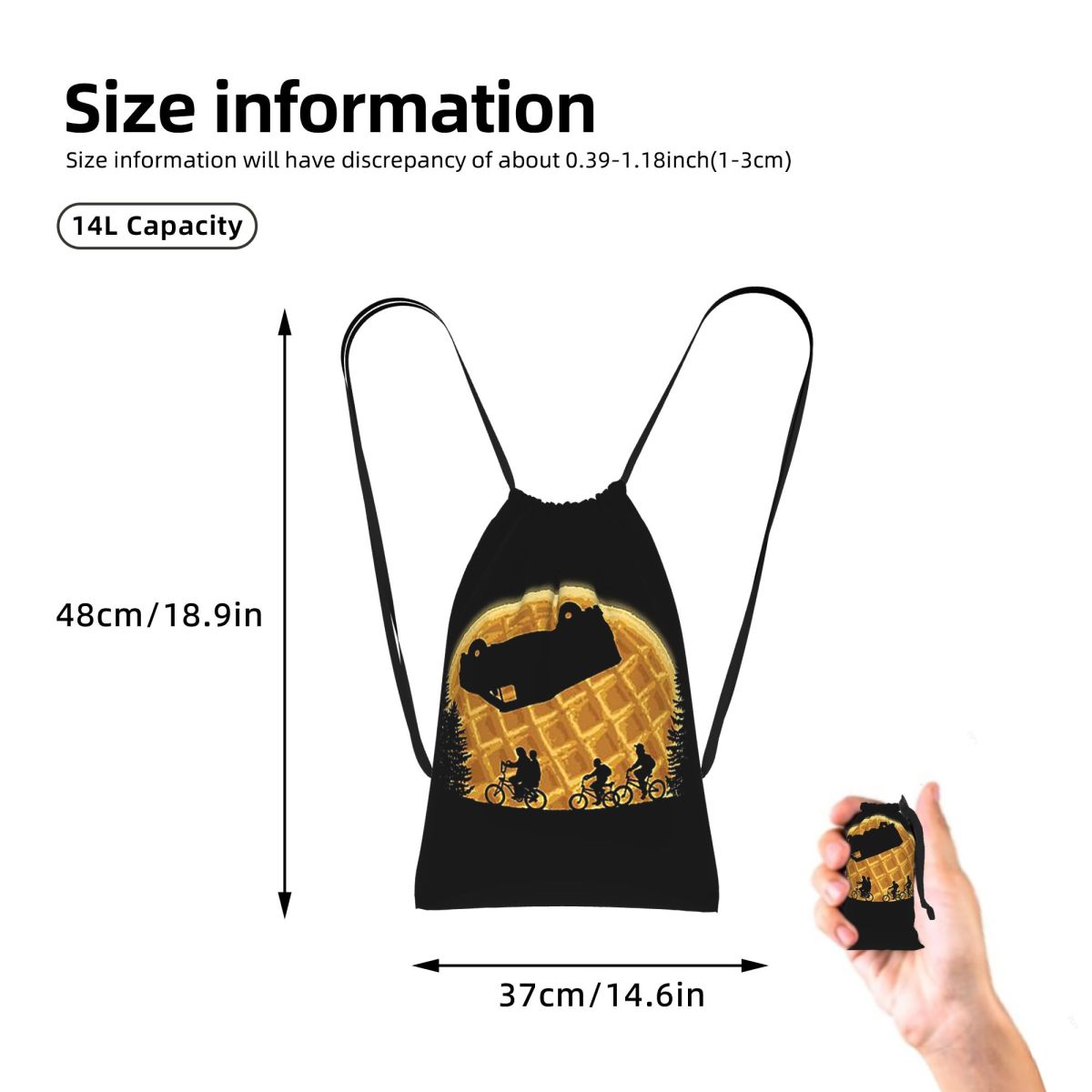Sac à cordon Stranger Things la lune aux gaufres – visuel 4