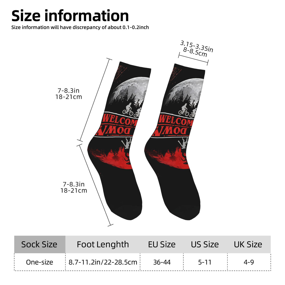 Chaussettes Stranger Things ciel rouge sur Hawkins – visuel 2