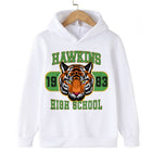 Sudadera infantil Stranger Things Hawkins High School 1983 blanca