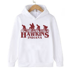 Sudadera infantil Stranger Things Hawkins Indiana blanca