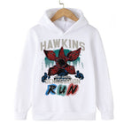 Sudadera infantil Stranger Things Hawkins Run blanca