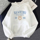 Sudadera con capucha blanca Stranger Things Hawkins High School 1986